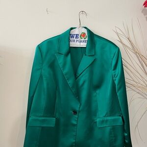 Nipon Boutique Green Blazer and Skirt Set